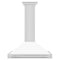 36 In. Convertible Stainless Steel Range Hood With White Matte Shell And Stainless Steel Handle