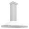 48 In. Convertible Stainless Steel Range Hood With White Matte Shell And Stainless Steel Handle
