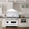 48 In. Convertible Stainless Steel Range Hood With White Matte Shell And Stainless Steel Handle