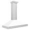 48 In. Convertible Stainless Steel Range Hood With White Matte Shell And Stainless Steel Handle
