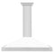 48 In. Convertible Stainless Steel Range Hood With White Matte Shell And Stainless Steel Handle