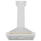 Autograph Edition 30 In. Convertible Stainless Steel Range Hood With Stainless Steel Shell And Polished Gold Accents