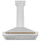 Autograph Edition 36 In. Convertible Stainless Steel Range Hood With Stainless Steel Shell And Champagne Bronze Accents