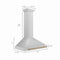 Autograph Edition 36 In. Convertible Stainless Steel Range Hood With Stainless Steel Shell And Champagne Bronze Accents