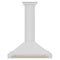 Autograph Edition 36 In. Convertible Stainless Steel Range Hood With Stainless Steel Shell And Polished Gold Accents