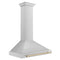 Autograph Edition 36 In. Convertible Stainless Steel Range Hood With Stainless Steel Shell And Polished Gold Accents