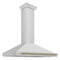Autograph Edition 48 In. Convertible Stainless Steel Range Hood With Stainless Steel Shell And Champagne Bronze Accents