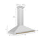 Autograph Edition 48 In. Convertible Stainless Steel Range Hood With Stainless Steel Shell And Champagne Bronze Accents