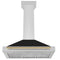 Autograph Edition 36 In. Convertible Stainless Steel Range Hood With Black Matte Shell And Champagne Bronze Handle