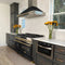 Autograph Edition 48 In. Convertible Stainless Steel Range Hood With Black Matte Shell And Champagne Bronze Handle