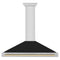 Autograph Edition 48 In. Convertible Stainless Steel Range Hood With Black Matte Shell And Champagne Bronze Handle