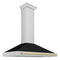 Autograph Edition 48 In. Convertible Stainless Steel Range Hood With Black Matte Shell And Polished Gold Handle