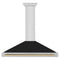 Autograph Edition 48 In. Convertible Stainless Steel Range Hood With Black Matte Shell And Polished Gold Handle