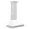 Autograph Edition 30 In. Convertible Stainless Steel Range Hood With White Matte Shell And Champagne Bronze Accents