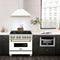 Autograph Edition 36 In. Convertible Stainless Steel Range Hood With White Matte Shell And Champagne Bronze Accents