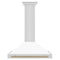 Autograph Edition 36 In. Convertible Stainless Steel Range Hood With White Matte Shell And Champagne Bronze Accents