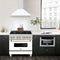 Autograph Edition 36 In. Convertible Stainless Steel Range Hood With White Matte Shell And Polished Gold Accents