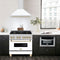 Autograph Edition 36 In. Convertible Stainless Steel Range Hood With White Matte Shell And Polished Gold Accents