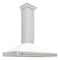 Autograph Edition 48 In. Convertible Stainless Steel Range Hood With White Matte Shell And Polished Gold Accents
