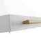 Autograph Edition 48 In. Convertible Stainless Steel Range Hood With White Matte Shell And Polished Gold Accents