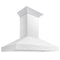 48 In. Wooden Wall Mount Range Hood In Smooth Bright White Finish
