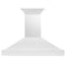 48 In. Wooden Wall Mount Range Hood In Smooth Bright White Finish