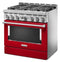 KitchenAid® 36'' Smart Commercial-Style Gas Range with 6 Burners