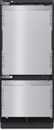 36" MasterCool Left Hinged Lower Beltline Bottom Mount Fridge/Freezer