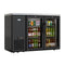 47 in. Commercial Two Glass Door Back Bar Cooler Refrigerator with Side Condenser and Compressor, LED Lighting, 11 Cu. Ft Capacity in Black