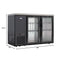 47 in. Commercial Two Glass Door Back Bar Cooler Refrigerator with Side Condenser and Compressor, LED Lighting, 11 Cu. Ft Capacity in Black