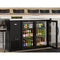 47 in. Commercial Two Glass Door Back Bar Cooler Refrigerator with Side Condenser and Compressor, LED Lighting, 11 Cu. Ft Capacity in Black