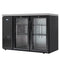 47 in. Commercial Two Glass Door Back Bar Cooler Refrigerator with Side Condenser and Compressor, LED Lighting, 11 Cu. Ft Capacity in Black