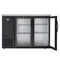 47 in. Commercial Two Glass Door Back Bar Cooler Refrigerator with Side Condenser and Compressor, LED Lighting, 11 Cu. Ft Capacity in Black