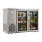 47 in. Commercial Two Glass Door Back Bar Cooler Refrigerator with Side Condenser and Compressor, LED Lighting, 11 Cu. Ft Capacity in Stainless-Steel
