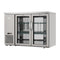 47 in. Commercial Two Glass Door Back Bar Cooler Refrigerator with Side Condenser and Compressor, LED Lighting, 11 Cu. Ft Capacity in Stainless-Steel