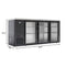 72 in. Commercial Three Glass Door Back Bar Cooler Refrigerator with Side Condenser and Compressor, LED Lighting, 18 Cu. Ft Capacity in Black