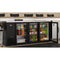 72 in. Commercial Three Glass Door Back Bar Cooler Refrigerator with Side Condenser and Compressor, LED Lighting, 18 Cu. Ft Capacity in Black
