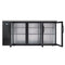 72 in. Commercial Three Glass Door Back Bar Cooler Refrigerator with Side Condenser and Compressor, LED Lighting, 18 Cu. Ft Capacity in Black