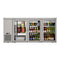 72 in. Commercial Three Glass Door Back Bar Cooler Refrigerator with Side Condenser and Compressor, LED Lighting, 18 Cu. Ft Capacity in Stainless-Steel