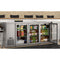 72 in. Commercial Three Glass Door Back Bar Cooler Refrigerator with Side Condenser and Compressor, LED Lighting, 18 Cu. Ft Capacity in Stainless-Steel