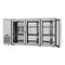 72 in. Commercial Three Glass Door Back Bar Cooler Refrigerator with Side Condenser and Compressor, LED Lighting, 18 Cu. Ft Capacity in Stainless-Steel