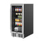15 in. Small Stainless Steel, Glass-Door Built-In Refrigerator and Beverage Cooler, 3 cu. ft