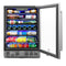 23.4 in. Stainless Steel, Glass-Door Built-In Refrigerator and Beverage Cooler, 5 Cu. ft
