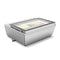 31 in. Countertop Ice Cream Display case with 4 Pans and Glass Sneeze Guard in Stainless-Steel