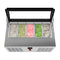 39 in. 5-Pan Countertop Ice Cream Display Freezer with Curved Glass Top in Stainless-Steel