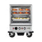 33 in. Commercial Half Size Non-Insulated 12-Pan Holding Cabinet with Wire Racks and Solid Dutch Doors in Silver