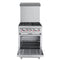 24 in. 4 Burner Commercial Liquid Propane Range with Oven in Stainless-Steel