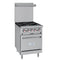 24 in. 4 Burner Commercial Natural Gas Range with Oven in Stainless-Steel