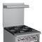 24 in. 4 Burner Commercial Natural Gas Range with Oven in Stainless-Steel