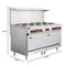 60 In. Commercial Electric Range with 10 Burners and 2 Standard Electric Ovens in Stainless Steel - 208V 3-Phase